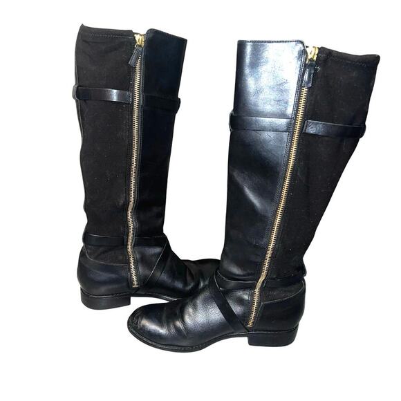 Cole Haan Dorian Stretch sz6 Leather riding boot adjustable calf ankle buckle ￼ - Picture 4 of 10